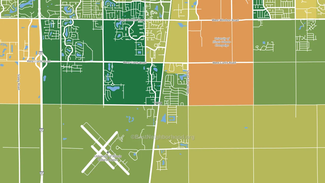 61874, IL block-group voter-turnout map