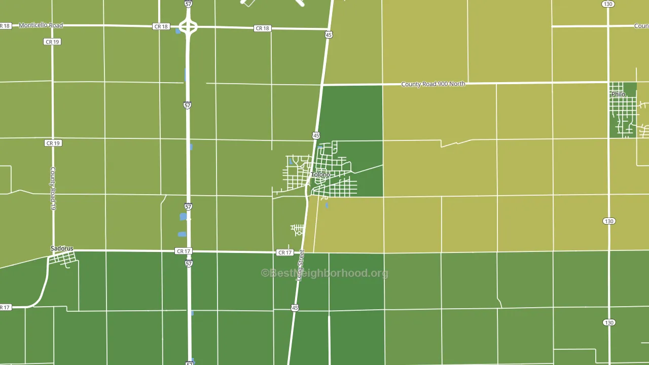 61880, IL block-group voter-turnout map