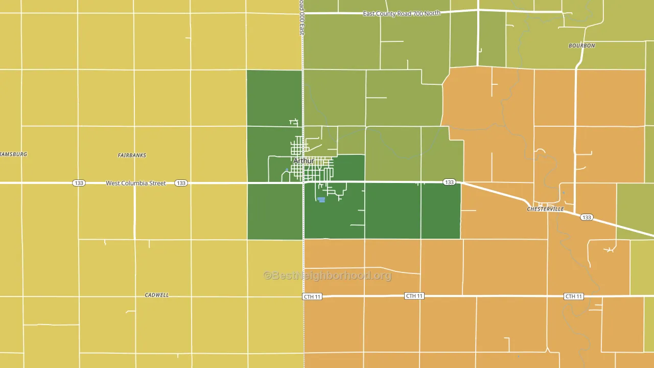 61911, IL block-group voter-turnout map