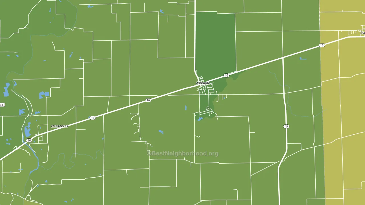 61912, IL block-group voter-turnout map
