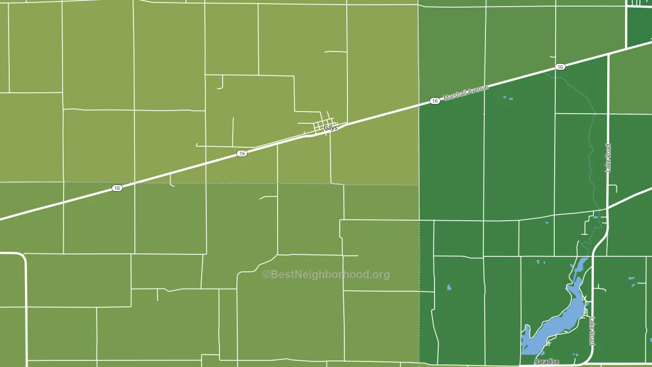 61928, IL block-group voter-turnout map