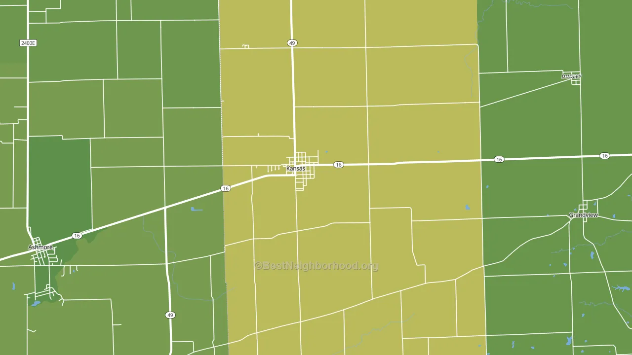 61933, IL block-group voter-turnout map