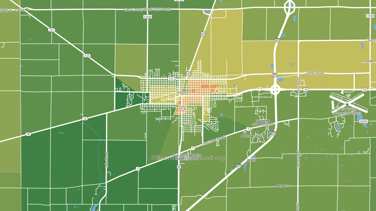 61938, IL block-group voter-turnout map