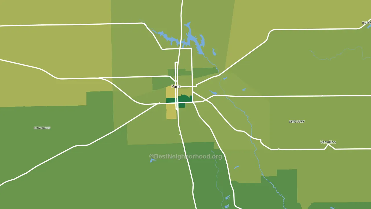 61944, IL block-group voter-turnout map