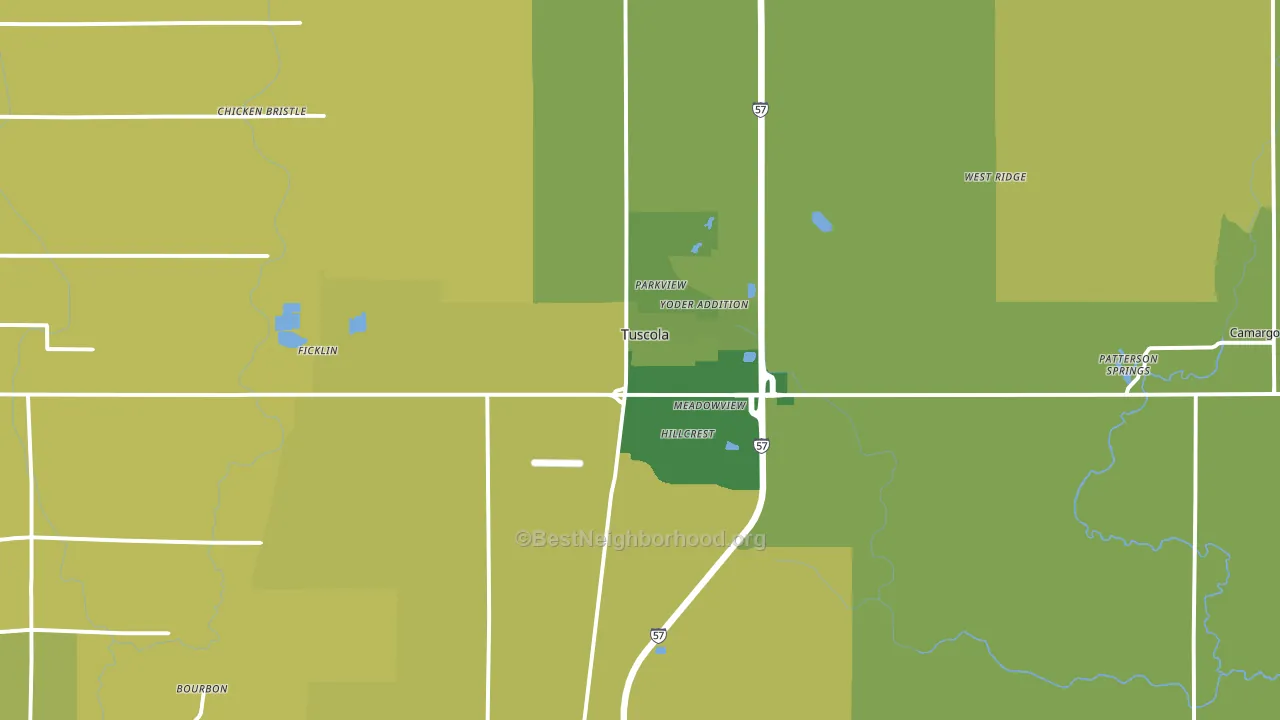 61953, IL block-group voter-turnout map