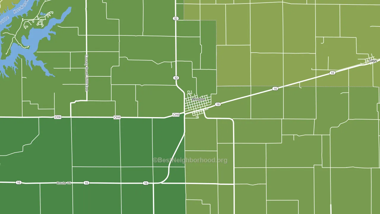 61957, IL block-group voter-turnout map