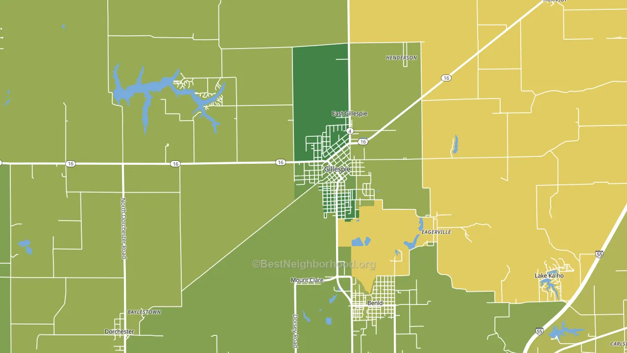 62033, IL block-group voter-turnout map