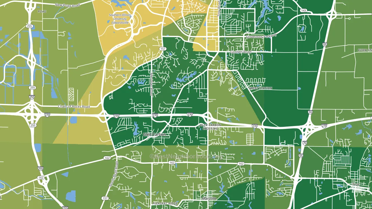 62034, IL block-group voter-turnout map