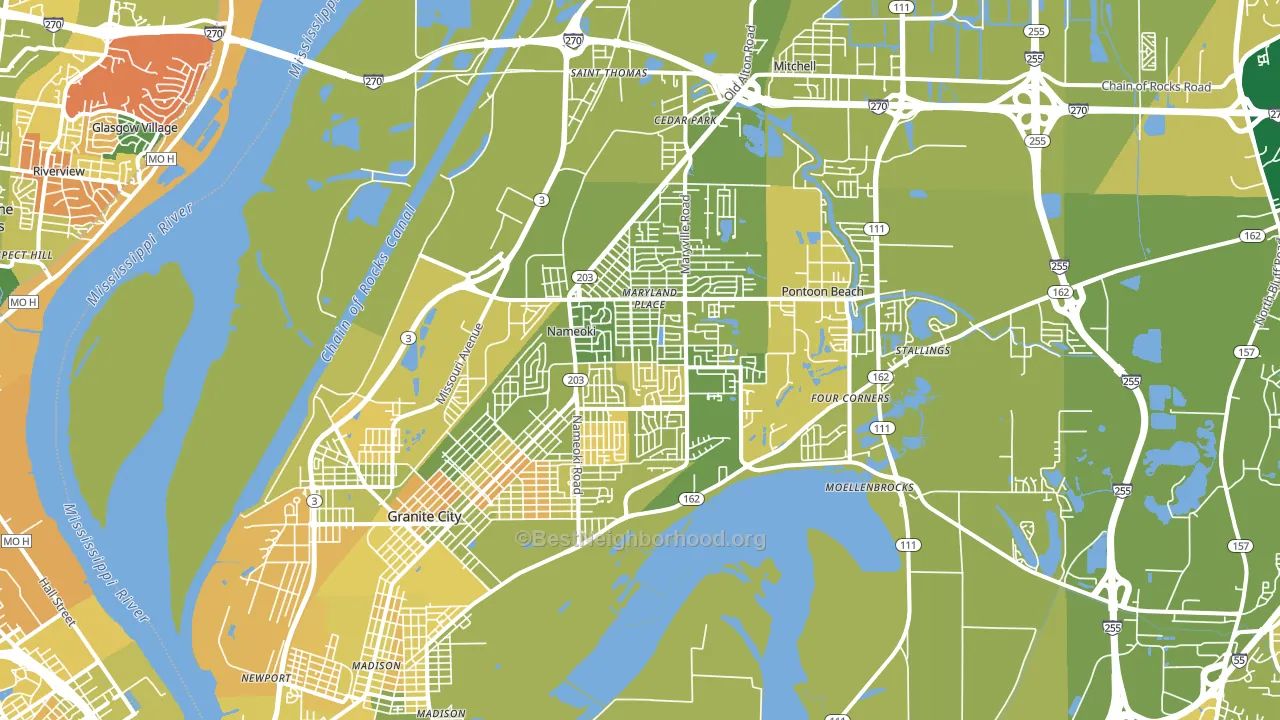 62040, IL block-group voter-turnout map