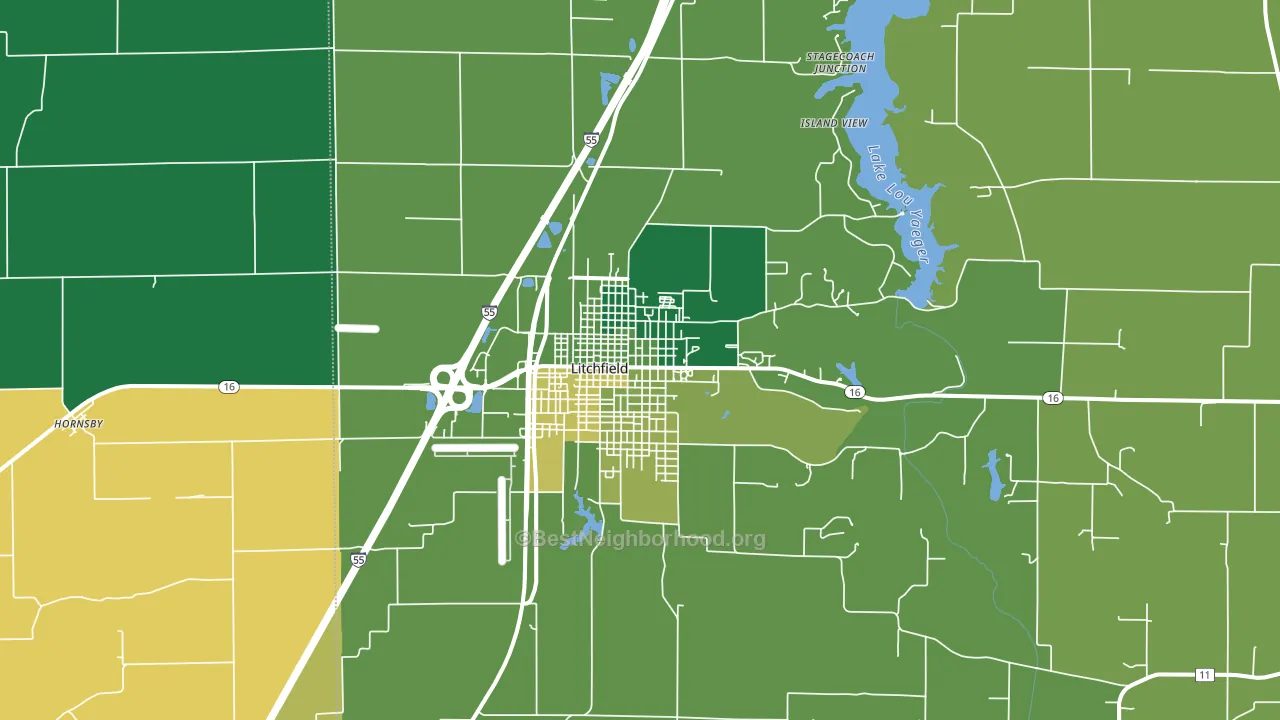 62056, IL block-group voter-turnout map