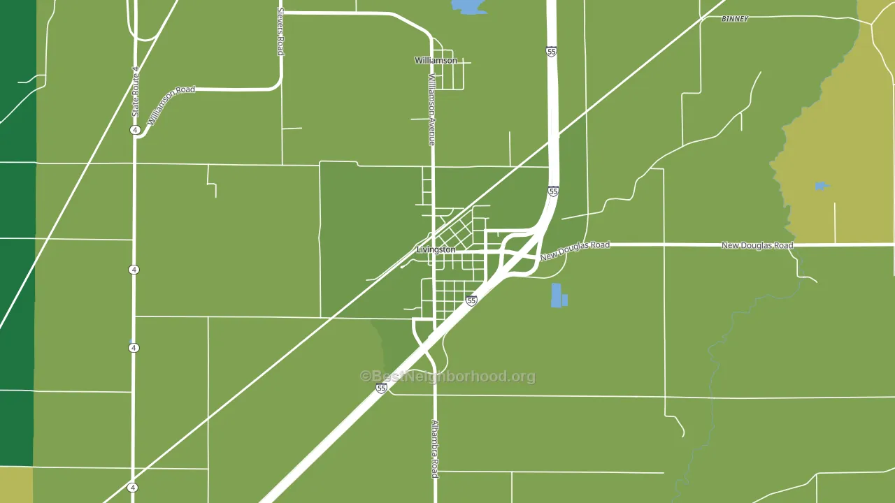 62058, IL block-group voter-turnout map