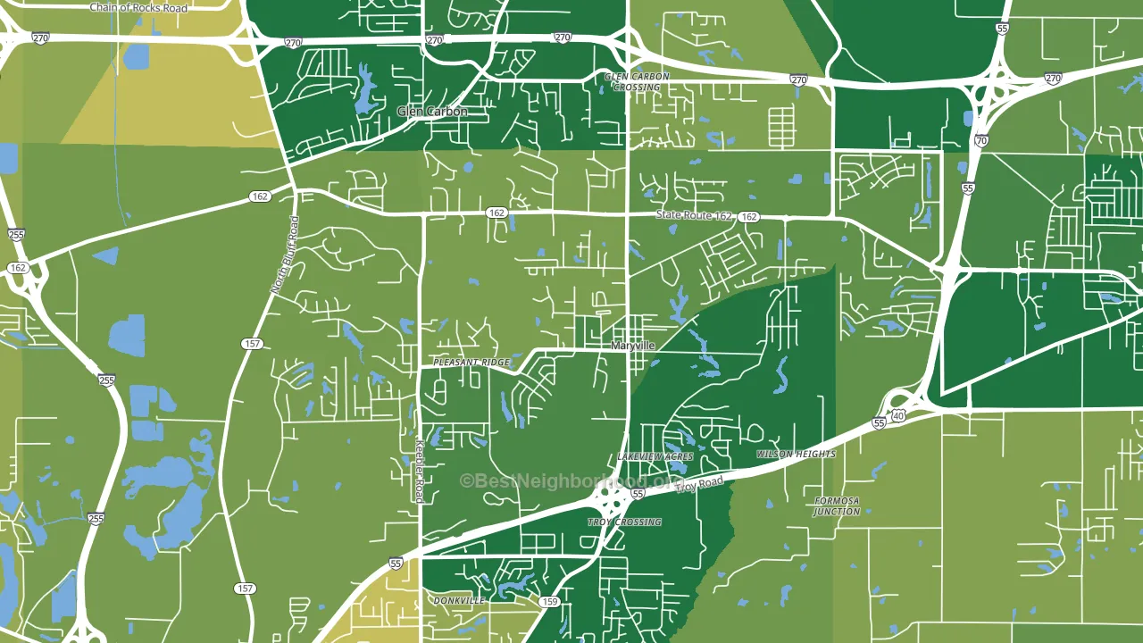 62062, IL block-group voter-turnout map