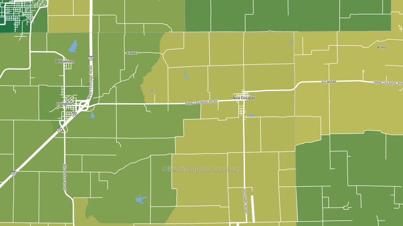 62074, IL block-group voter-turnout map