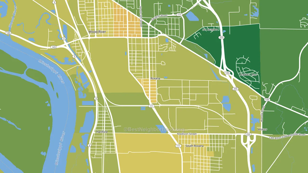 62084, IL block-group voter-turnout map