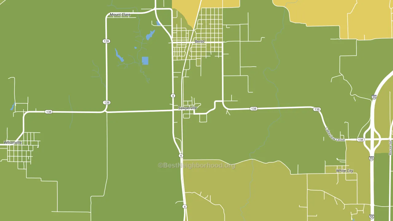 62085, IL block-group voter-turnout map