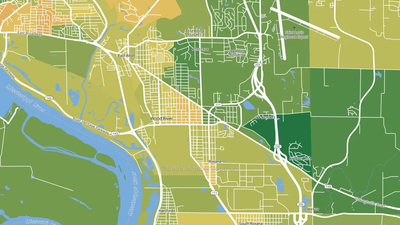 62095, IL block-group voter-turnout map