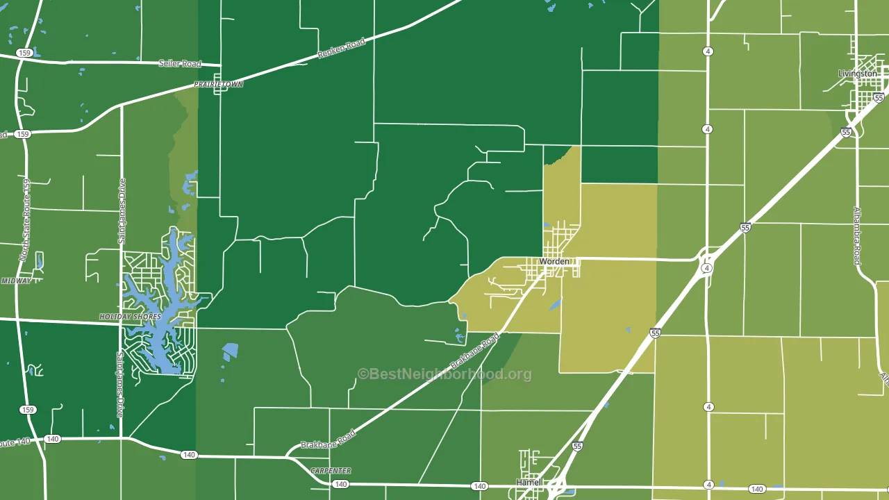 62097, IL block-group voter-turnout map