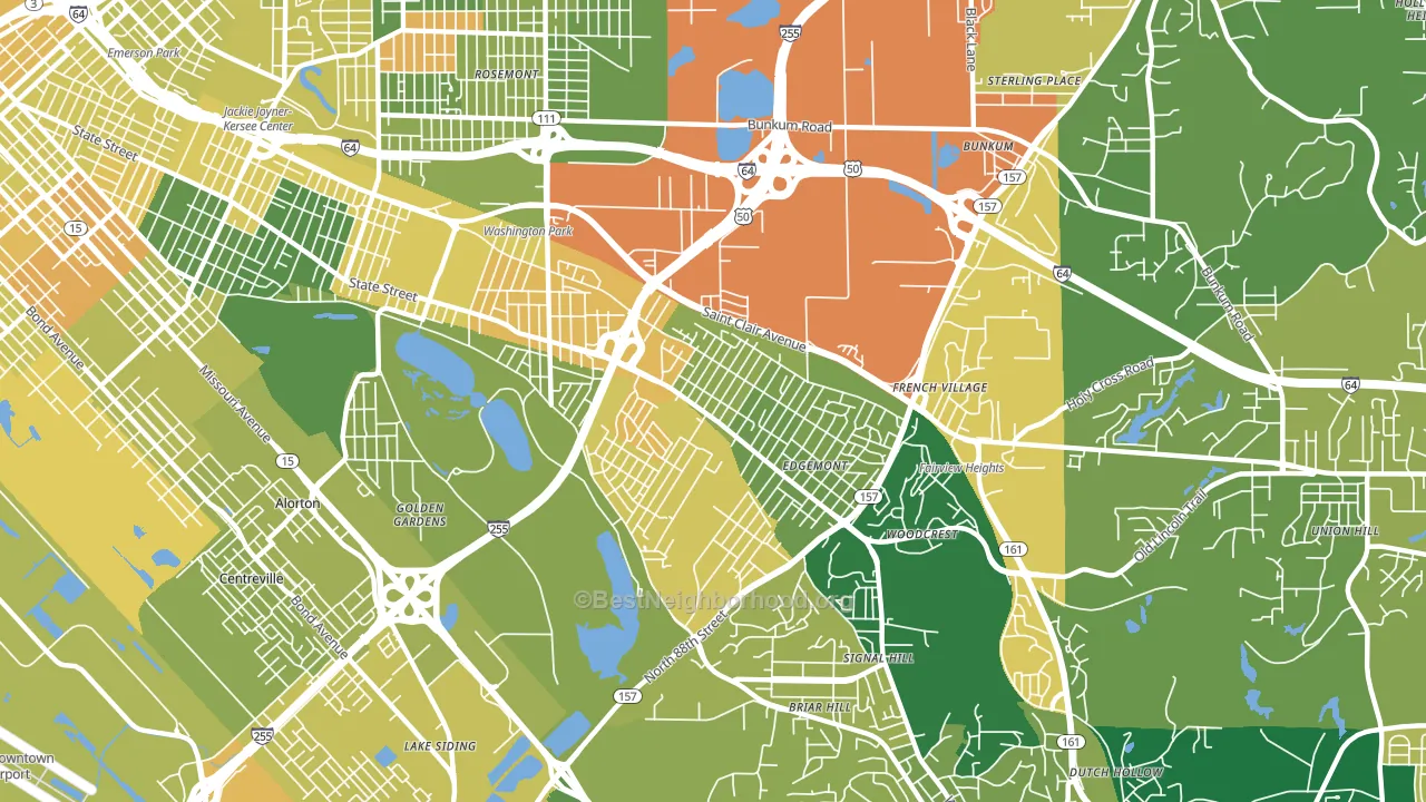 62203, IL block-group voter-turnout map