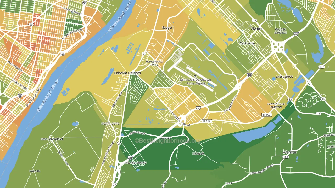 62206, IL block-group voter-turnout map
