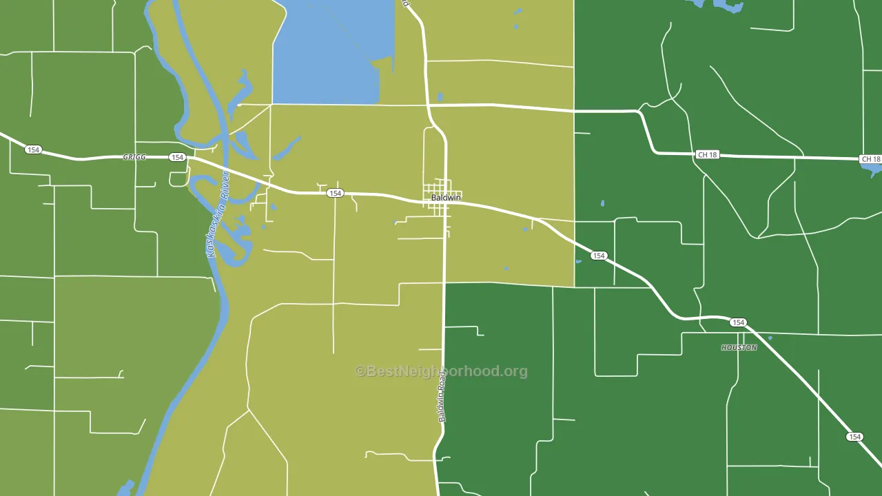 62217, IL block-group voter-turnout map