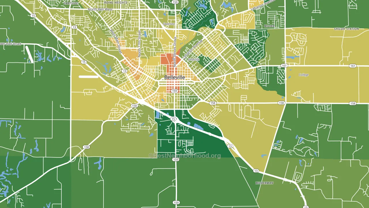 62220, IL block-group voter-turnout map
