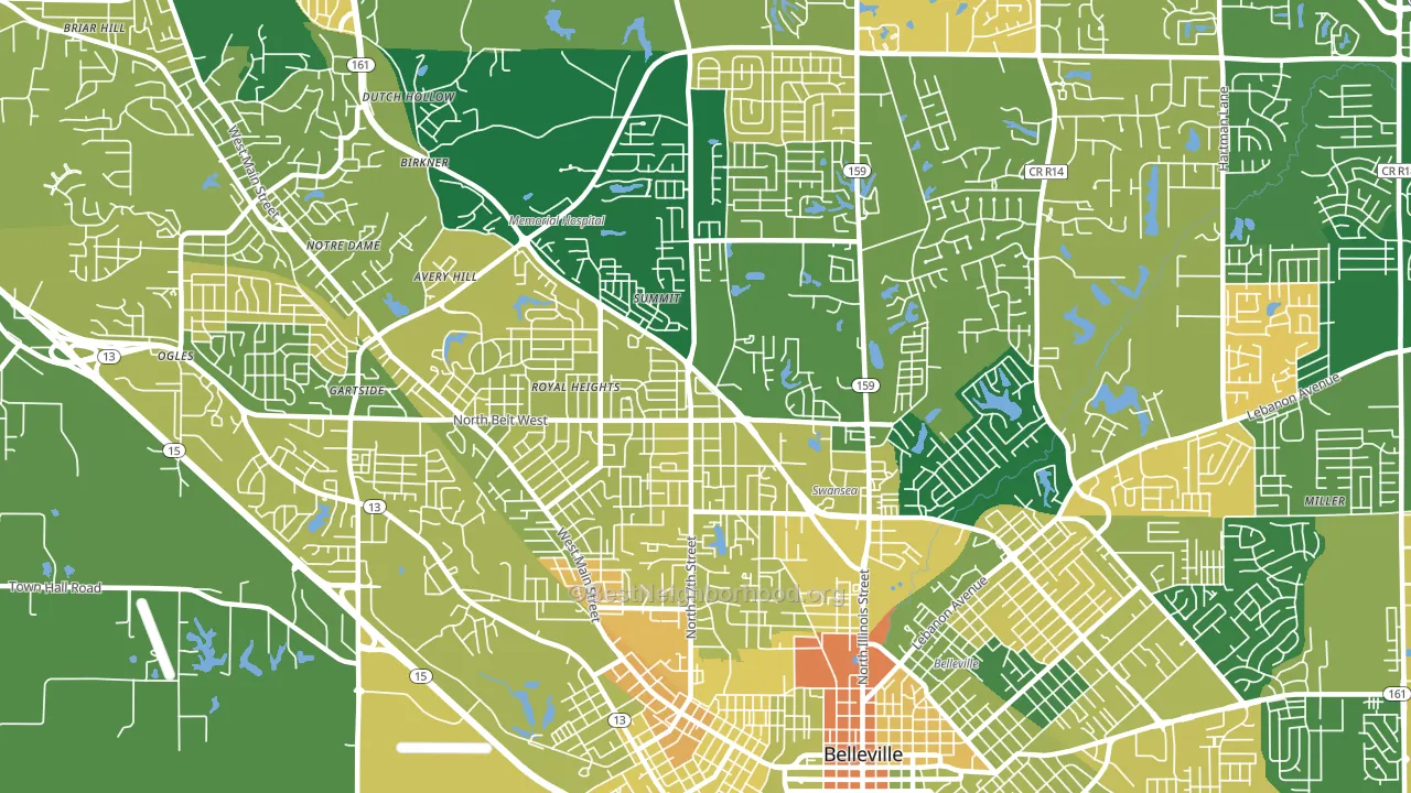 62226, IL block-group voter-turnout map
