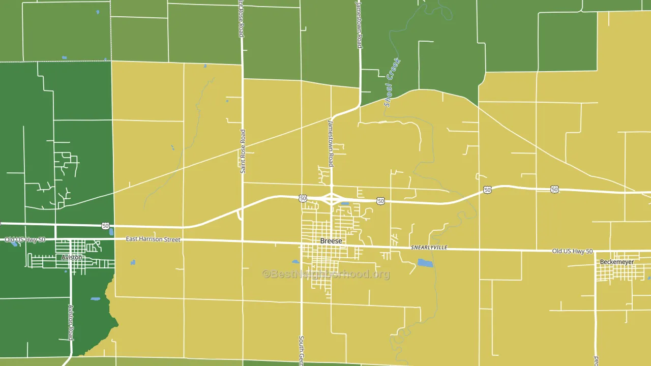 62230, IL block-group voter-turnout map