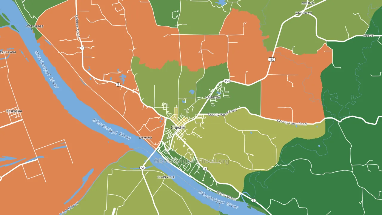 62233, IL block-group voter-turnout map