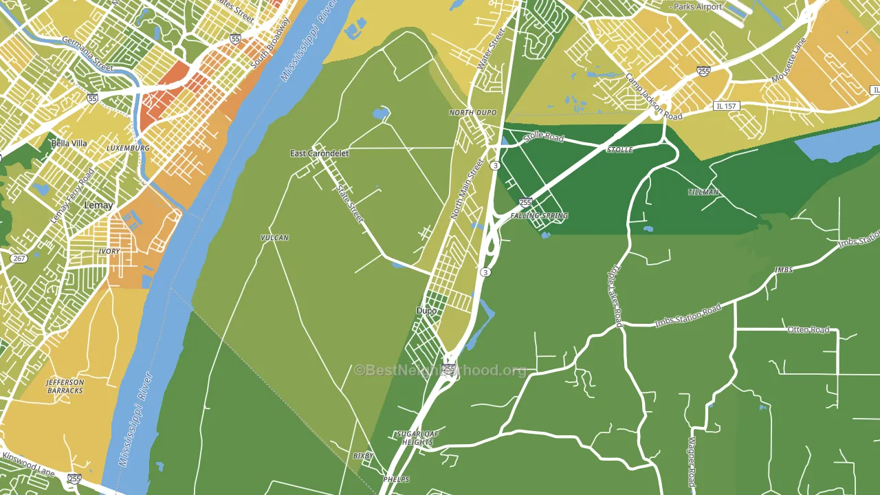 62240, IL block-group voter-turnout map