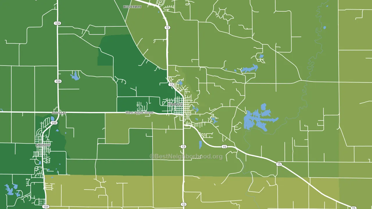 62243, IL block-group voter-turnout map