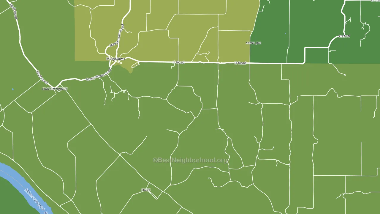 62244, IL block-group voter-turnout map