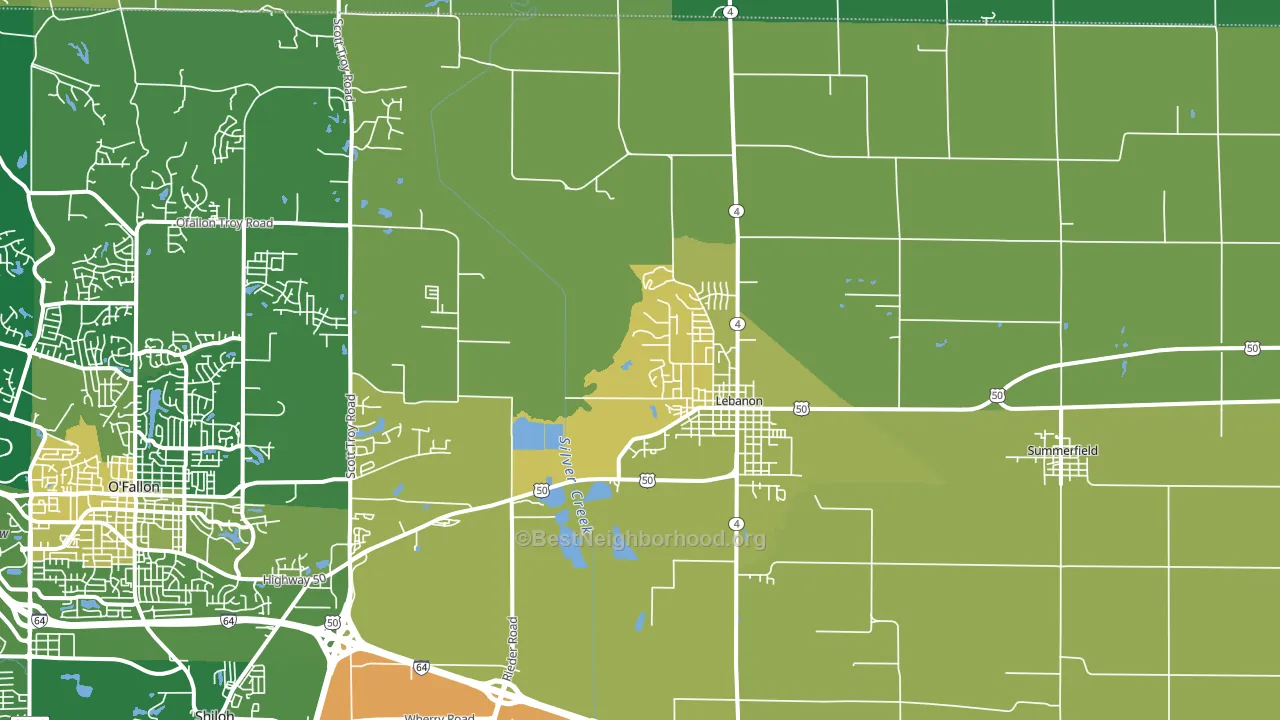 62254, IL block-group voter-turnout map