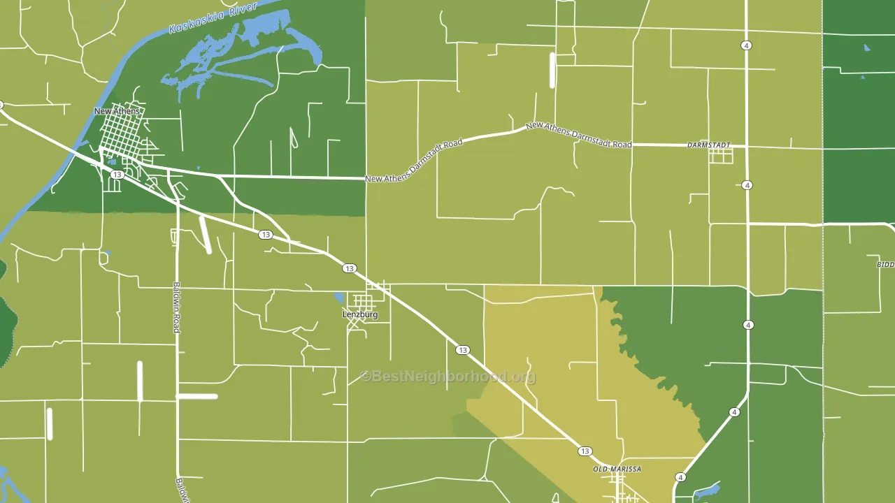 62255, IL block-group voter-turnout map