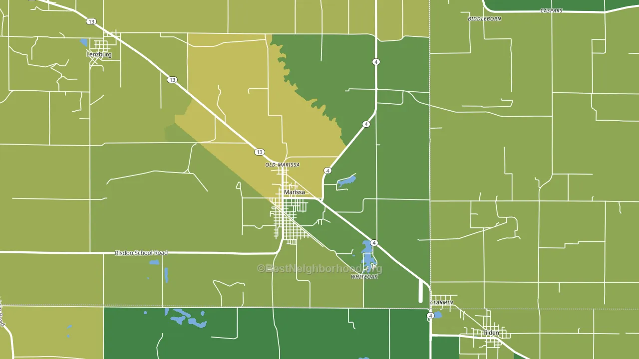 62257, IL block-group voter-turnout map