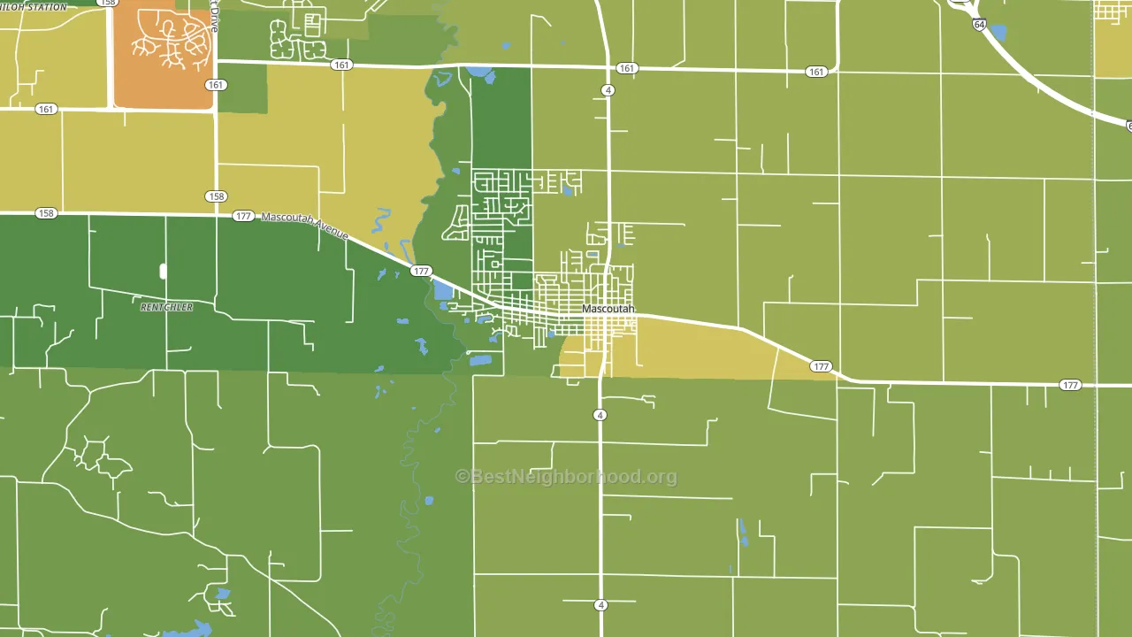 62258, IL block-group voter-turnout map