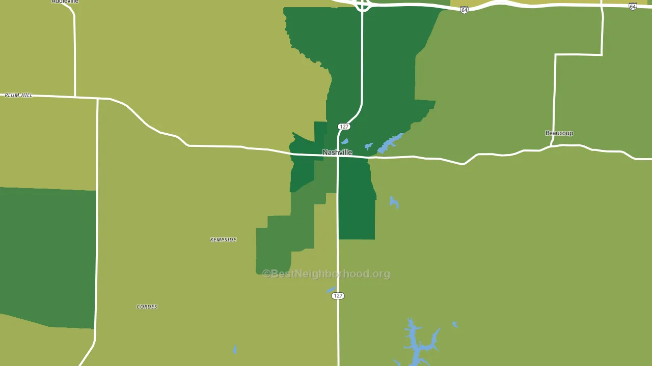 62263, IL block-group voter-turnout map