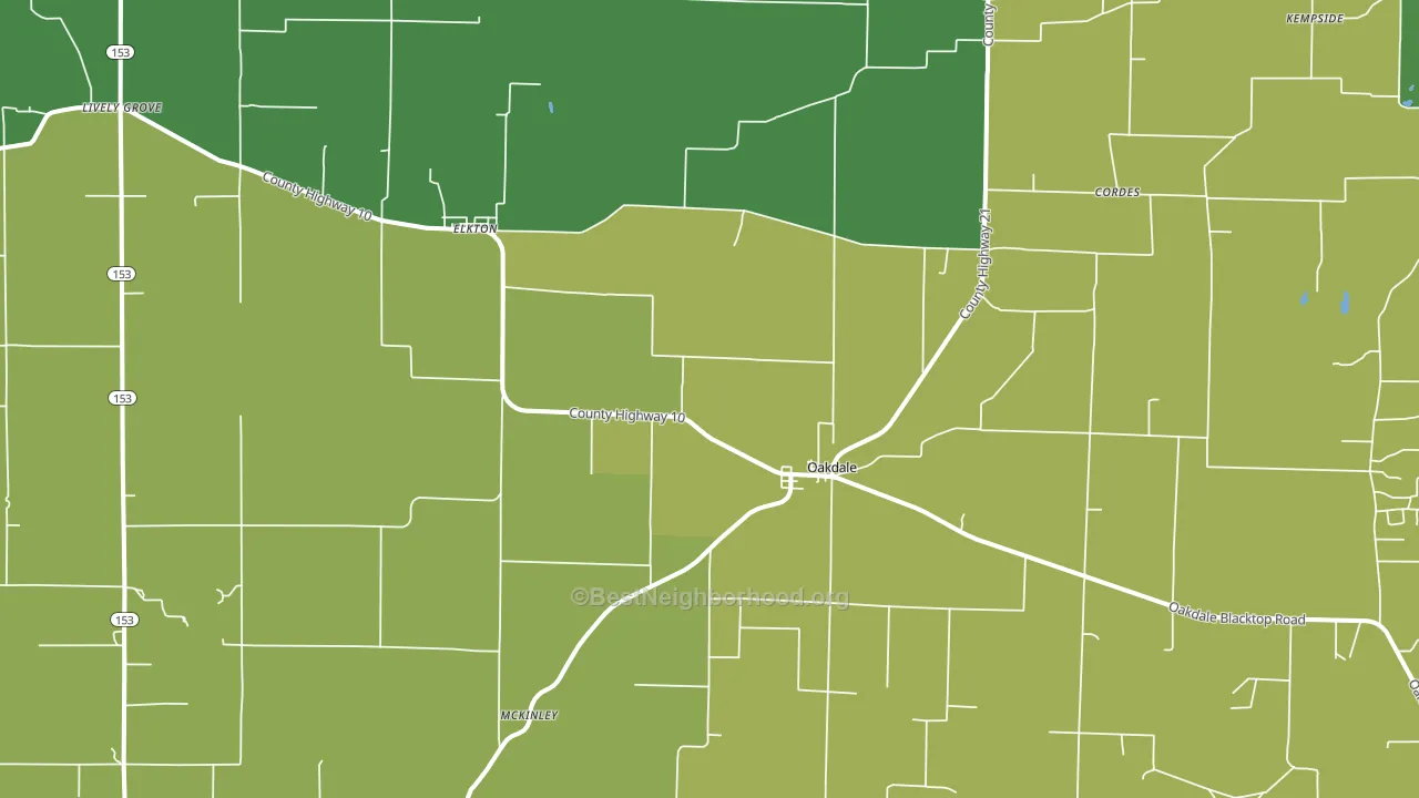 62268, IL block-group voter-turnout map