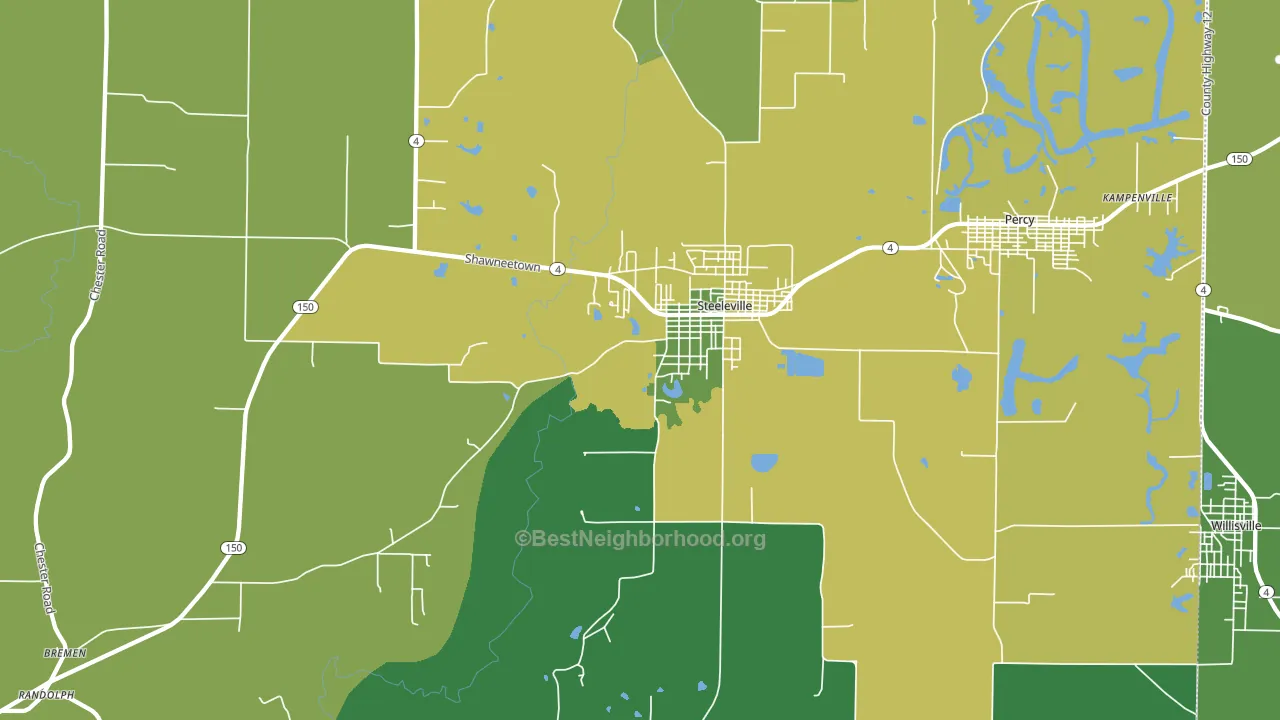 62288, IL block-group voter-turnout map