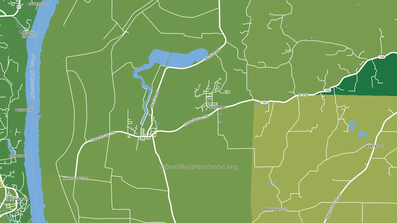 62295, IL block-group voter-turnout map
