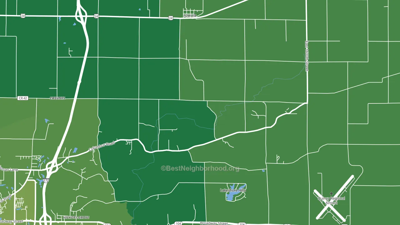 62338, IL block-group voter-turnout map