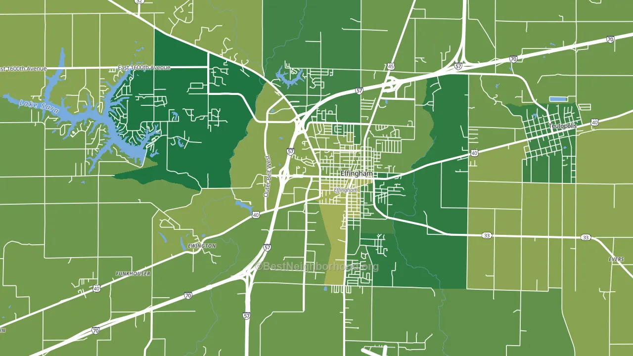 62401, IL block-group voter-turnout map