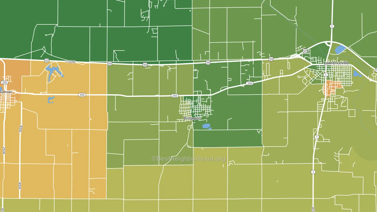 62417, IL block-group voter-turnout map