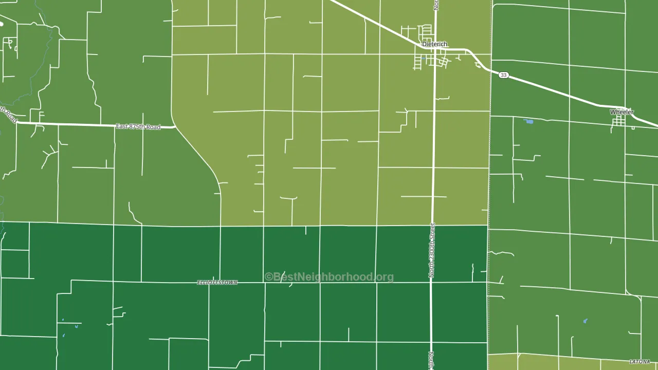62424, IL block-group voter-turnout map