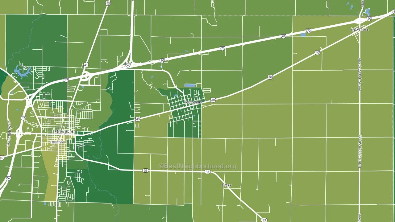 62467, IL block-group voter-turnout map