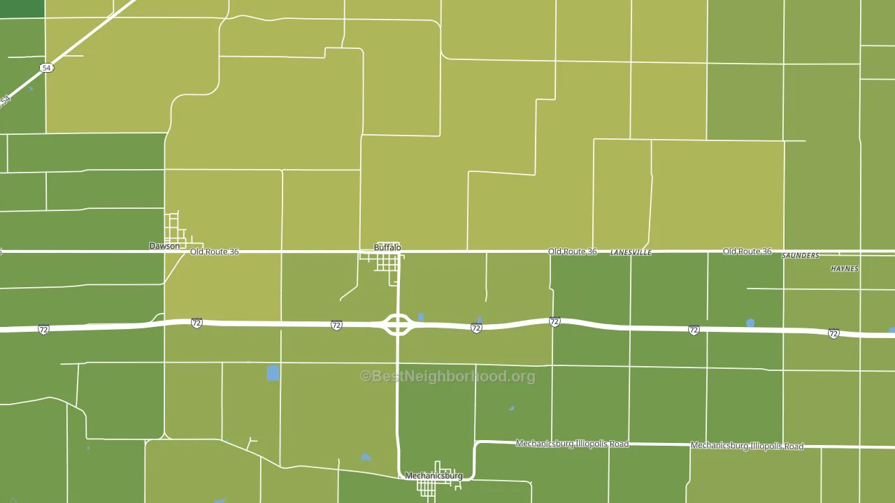 62515, IL block-group voter-turnout map