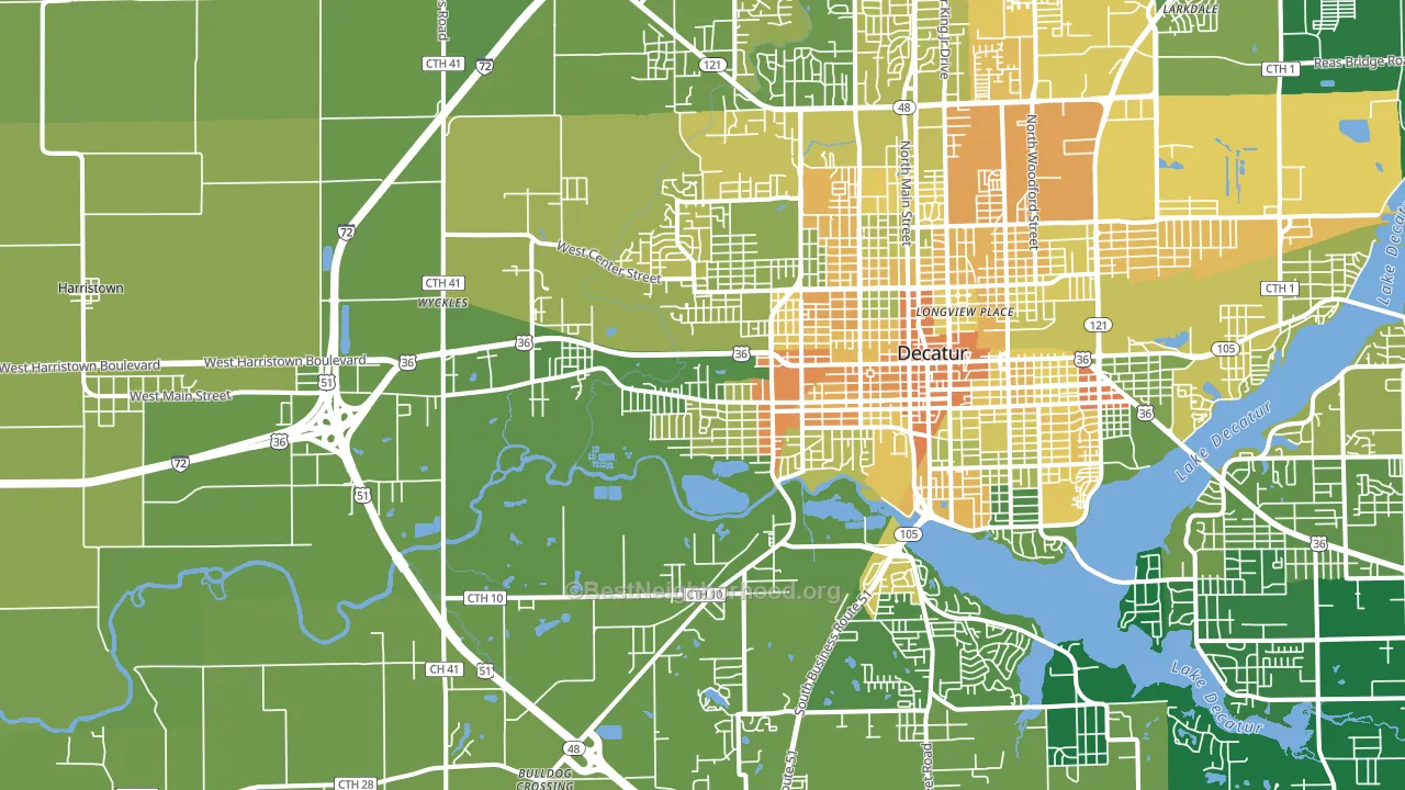 62522, IL block-group voter-turnout map