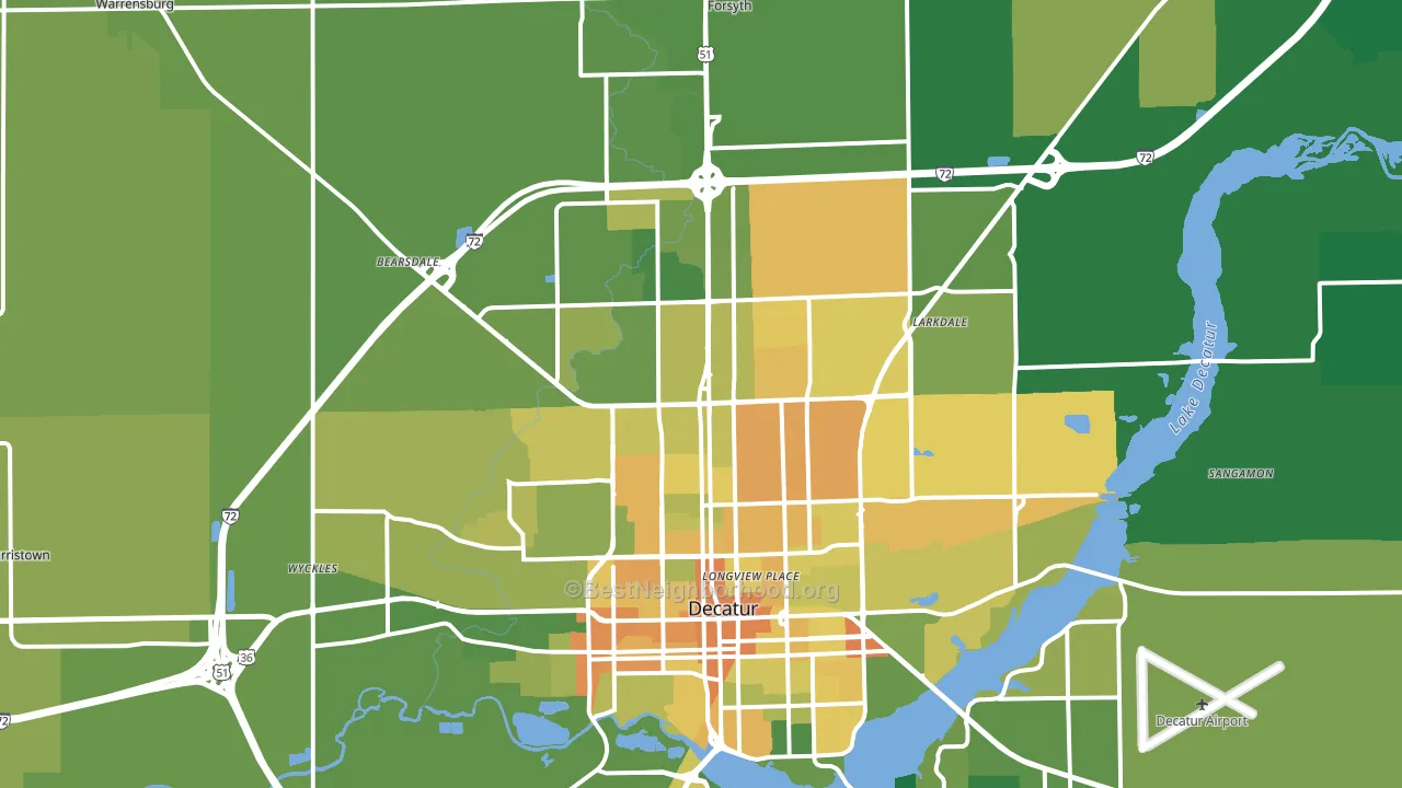 62526, IL block-group voter-turnout map