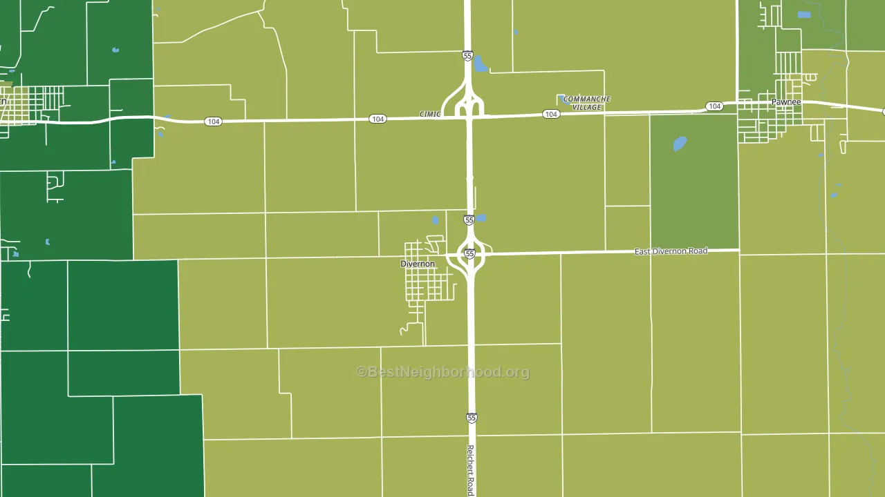 62530, IL block-group voter-turnout map