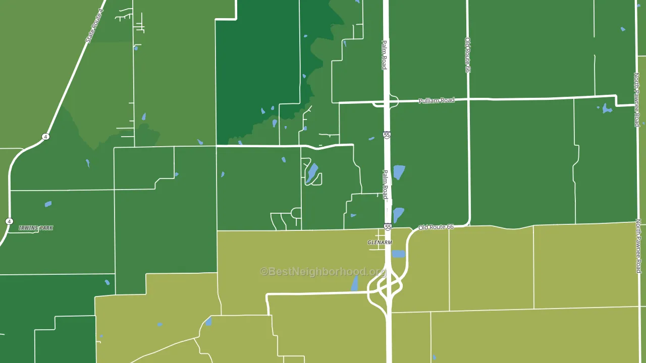 62536, IL block-group voter-turnout map