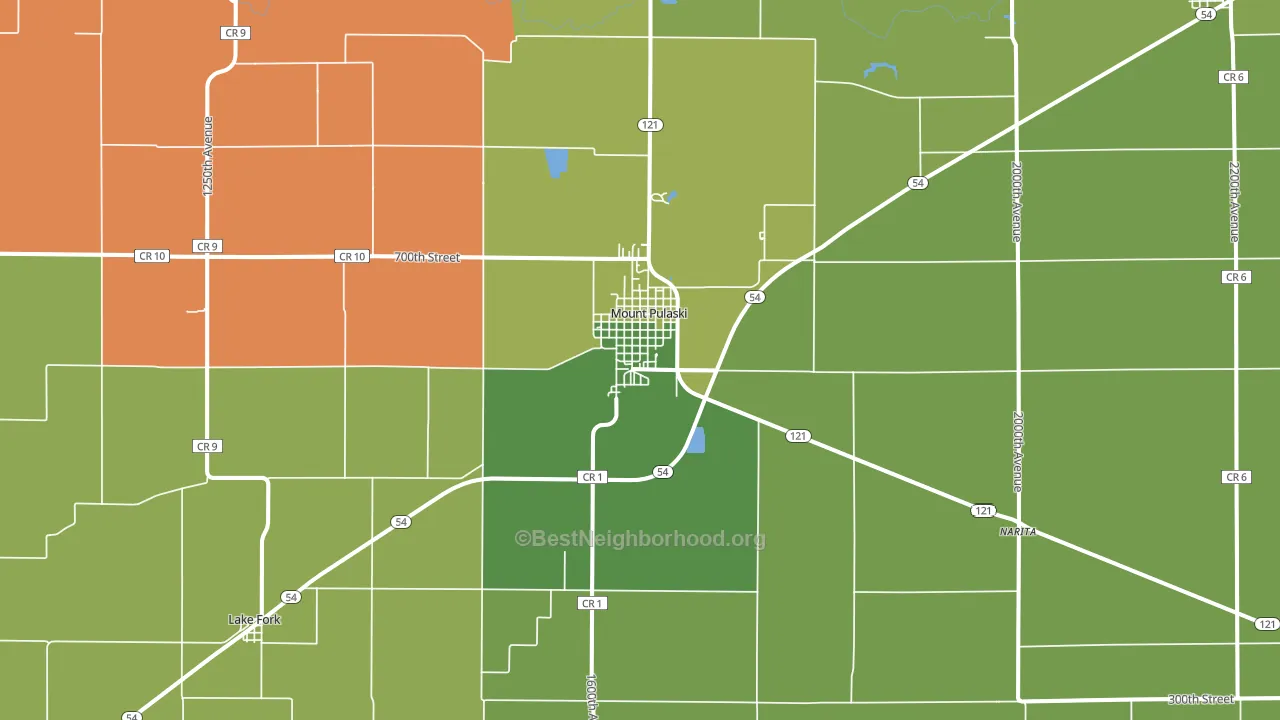 62548, IL block-group voter-turnout map